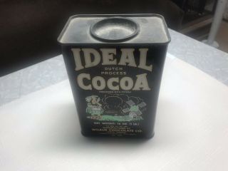 Vintage Ideal Cocoa Wilbur Chocolate Co Lititz Pa Advertising Tin No.  400 16 Oz