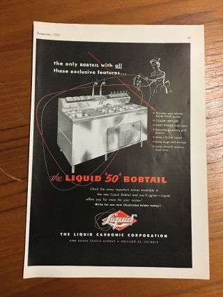 1953 Liquid Carbonic 50 Bobtail Vintage Ice Cream Soda Fountain Trade Print Ad 5