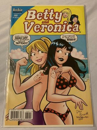 Betty And Veronica 260 (2012,  Archie) Nm Vol 2 Bikini Tattoo Cover Dan Parent