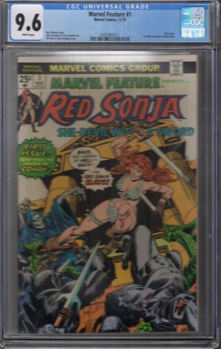 Red Sonja Marvel Feature 1 11/75 Cgc 9.  6 White Pages Gil Kane Cover