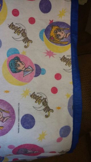 Sailor Moon 1995 Flannel Blanket - Made in the USA - Satin Trimmed 7