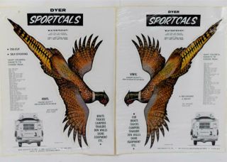 Nos Dyer Sportcals Die Cut Vinyl Waterproof Decal Sticker Pheasant 21l & 21r