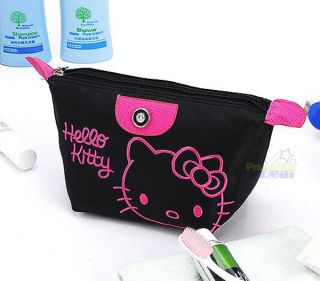 CUTE HELLO KITTY COSMETIC MAKE - UP CASE HAND BAG BLACK 2