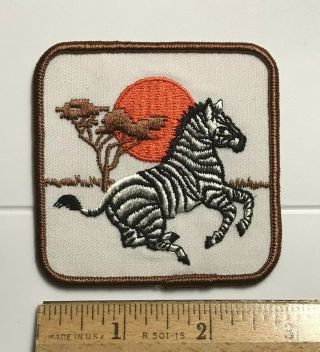 Running Zebra Sunset Souvenir African Animal Embroidered Patch