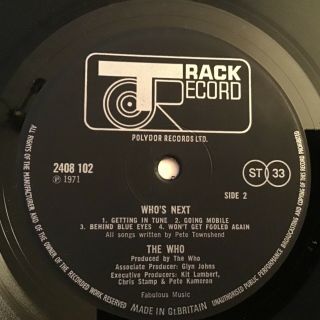 The who - who’s next LP UK 1971 Track A1/B2 FIRST PRESS,  Headhunters 2