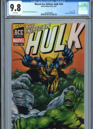 Wizard Ace Edition Incredible Hulk 181 Cgc 9.  8 Wp Wolverine Wizard - Marvel 2001