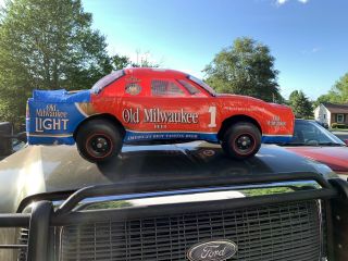 Vtg Old Milwaukee Beer Non Alcoholic Inflatable Race Car Nascar Blow Up