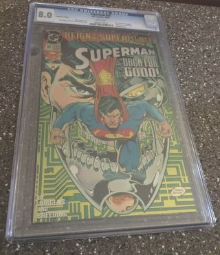 Dc Comics Superman 82 Reign Death Of Supermen 1993 Cgc 8.  0 Foil Cover Comic