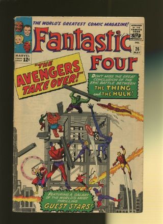 Fantastic Four 26 Gd 2.  0 1 Book Avengers Take Over By Stan Lee & Jack Kirby
