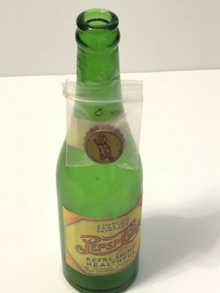 Vintage 12oz Pepsi - Cola Double - Dot Paper Label Green Soda Bottle Huntsville,  Al