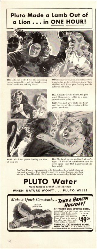 1940 Vintage Ad Pluto Water Laxative From French Lick Springs Unique 061919
