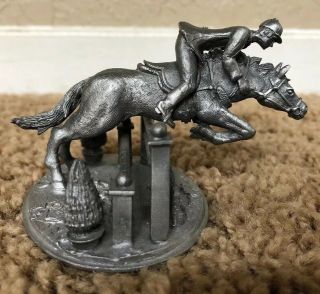 Collectible Pewter Horse Figurine Jumping Limited Edition 129 Of 5000 Mark Model