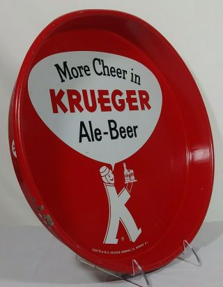 Old Krueger Beer Tin Serving Tray Krueger Brewing Co.  Newark Jersey NJ K Man 2