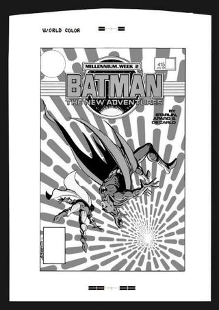 Jim Aparo Batman 415 Rare Large Production Art Cover Monotone