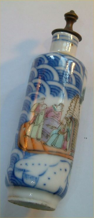 Old Oriental Snuff/ Scent Bottle Perfect Order,  Painted Decoration,  No Chips