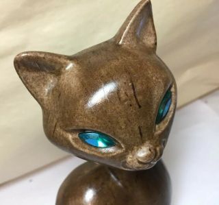 MCM RoseLane California Pottery Cat Aurora Borealis Eyes 2