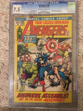 The Avengers 100 (jun 1972,  Marvel) Cgc 7.  5 Roy Thomas & Barry Windsor - Smith