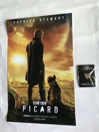 Sdcc 2019 Picard Promo Poster Promo Pin Star Trek Last One