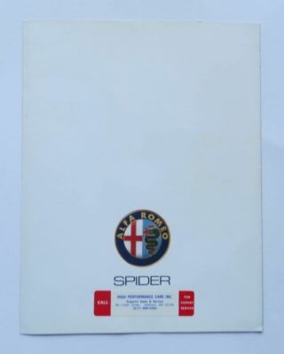 1991 Alfa Romeo Spider Brochure Vintage