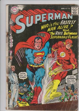 Superman 199 Gd Key Affordable 1st Superman/flash Race Aug 1967