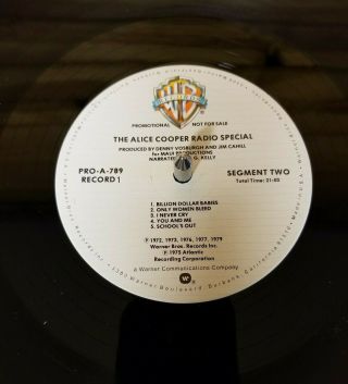 The Alice Cooper Radio Special,  Promo,  1979,  2 Lps,  Vg,  /ex,  Pro - 789