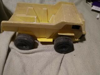 Vintage Ideal Mighty Mo Plastic Friction Construction Dump Truck Toy Yellow 1973