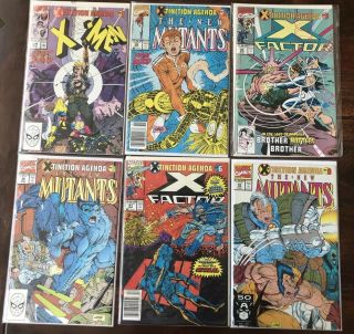 X - Tinction Agenda 1,  2,  3,  5,  6,  8 X - Men 270 Mutants 95 96 97 X - Factor 60 61