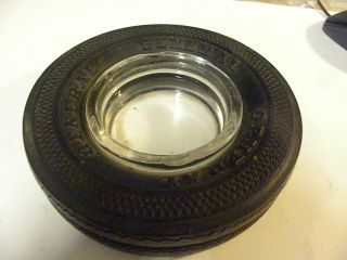 Vintage General Tire Rubber Tire Glass Ashtray