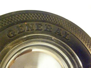 Vintage General Tire Rubber Tire Glass Ashtray 2