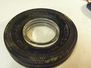 Vintage General Tire Rubber Tire Glass Ashtray 3