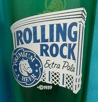 Rolling Rock Beer / 16oz Green Glasses / Set Of 2 / For The Man Cave