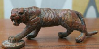 Cold Painted Miniature Bronze Of A Chinese Wealth Tiger