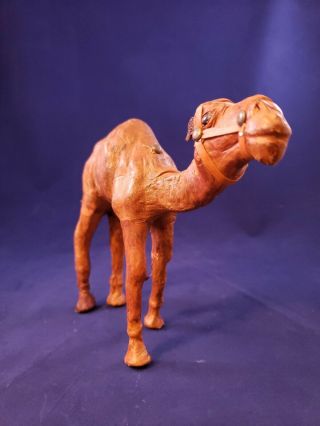 Vintage Leather Wrapped Camel Figurine