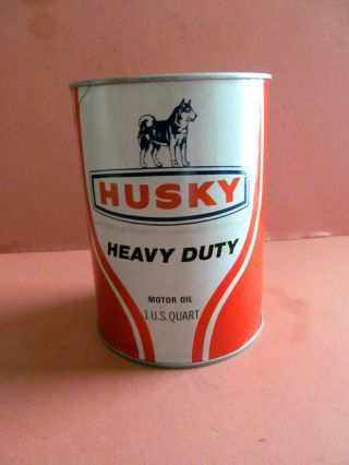 Vintage Husky Motor Oil Quart Can Heavy Duty Sae - 20w