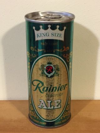 Rainier Ale 16oz,  Pull Tab Beer Can,  Sicks Rainier Brewing Co.  Seattle Wa