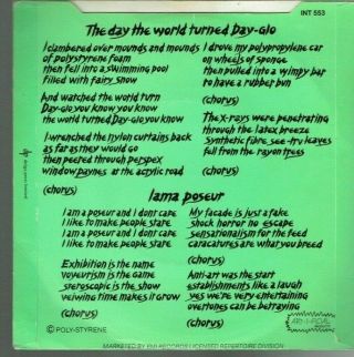 X - RAY SPEX THE DAY THE WORLD TURNED DAY - GLO PS 45 1978 ORANGE VINYL 2