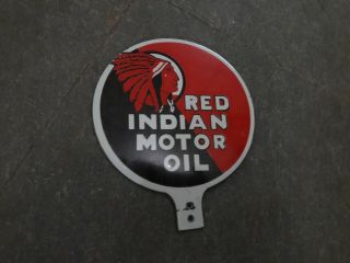 Porcelain Red Indian Motor Oil Enamel Sign Size 6 " Inch