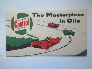 Castrol Wakefield Motor Oil Blotter 1950s Formula One Racing Cars Old Stock