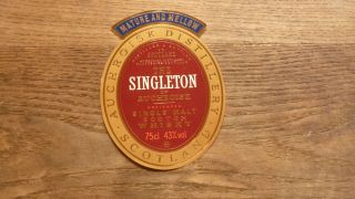 Rare Old Scotch Whiskey Label,  The Singleton Of Auchroisk Single Malt