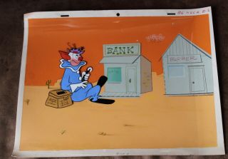 Bozo The Clown Animation Cel Hand Painted Background 616