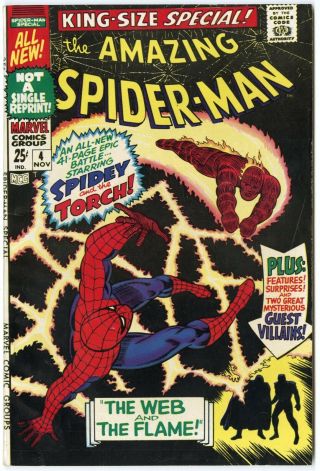 Spider - Man Annual 4 Vf/nm 9.  0 White Pages Marvel 1967