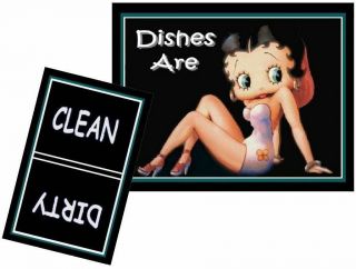 Betty Boop 2 Dishwasher Magnet (clean/dirty) - Ship