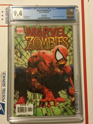 Marvel Zombies 1_cgc 9.  4_2nd Print Variant_1st Solo Marvel Zombies_white Pages