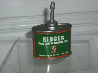 Vtg Old Lead Top Singer Sewing Machine 1 - 1/2 Oz Handioiler Tin Oil Can Usa
