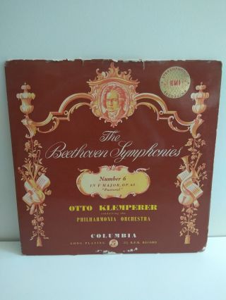 Lp Sax 2260 Beethoven Symphony No 6 Pastoral Klemperer Uk Columbia Orig B/s Ex