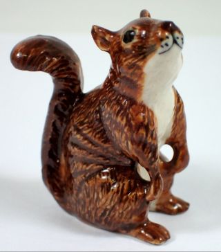 1 5/8 " Vtg Hand Painted Porcelain Bisque Squirrel Miniature Figurine Estate