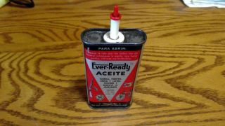 Vintage Ever - Ready Oil Can Handy Oiler Tin 4 Oz