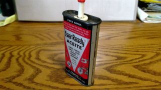 Vintage EVER - READY Oil Can Handy Oiler Tin 4 oz 3