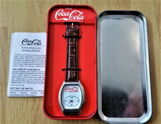 Vintage Coca Cola Watch In Coke Machine Tin Retro Collectible Analog