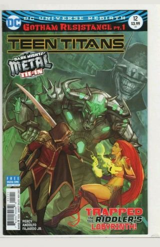 Teen Titans 12 (metal) Rebirth Dc Comics Near